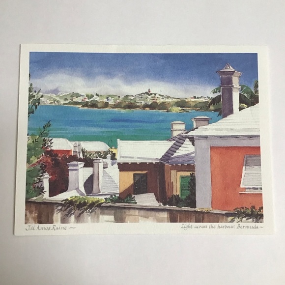 Jill Amos Raine Bermuda Artist Watercolor Scenes SET OF 4 Notelets Assorted NEW - Picture 11 of 14
